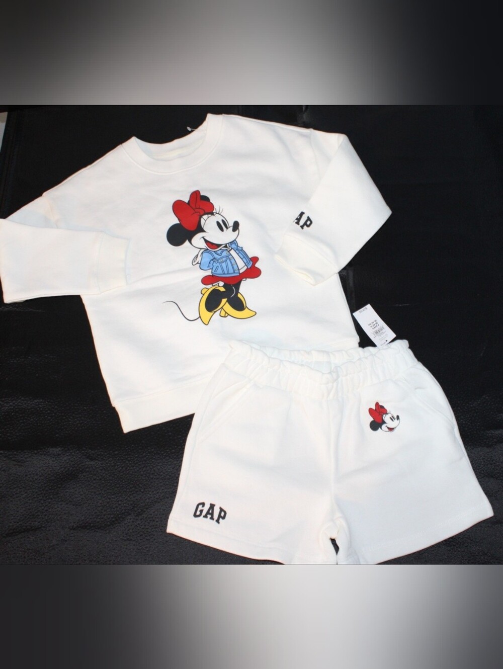 NWT GAP x Disney Minnie Mouse VintageSoft Sweatshirt Shorts Set 4T